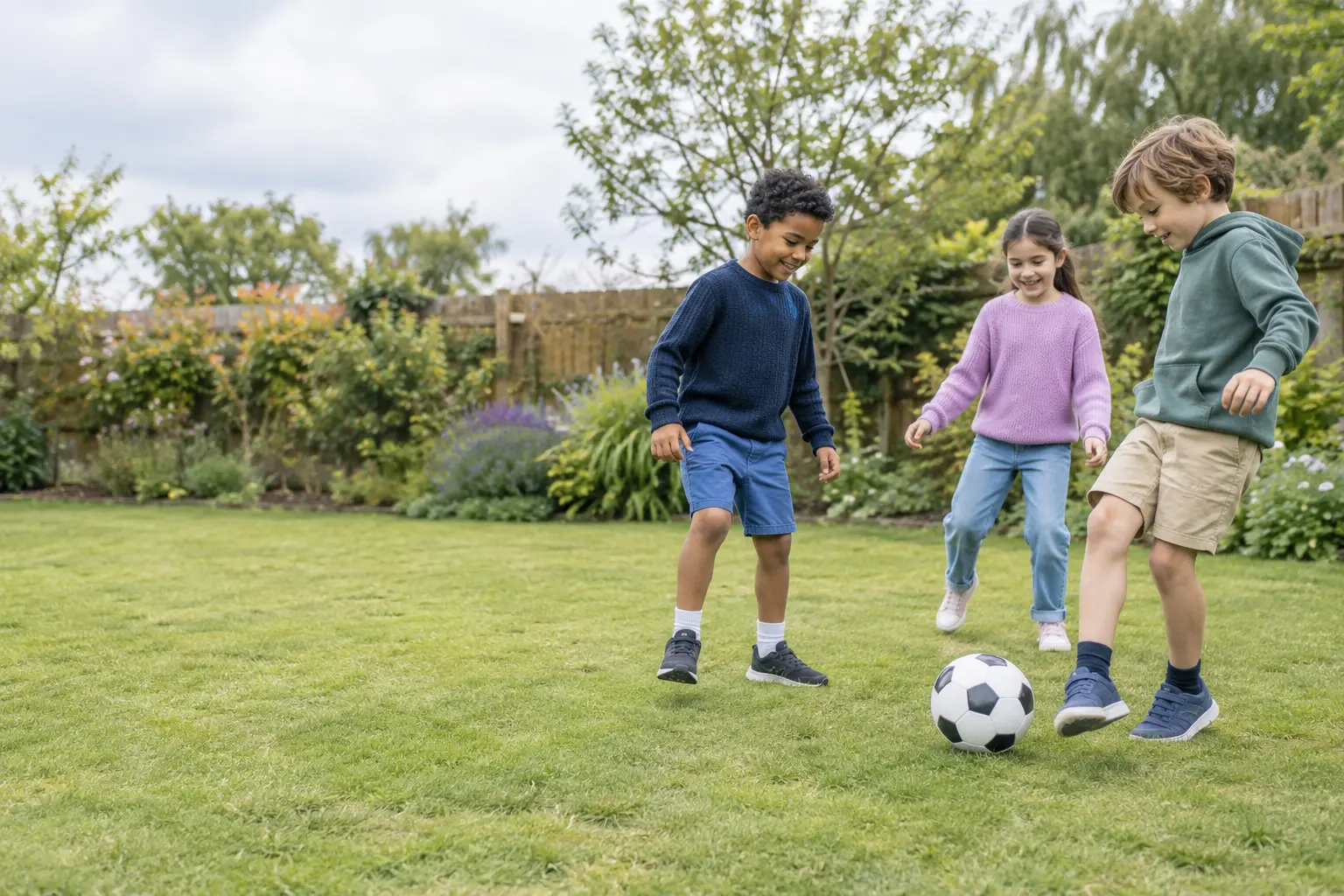 Children enjoying safe outdoor play
