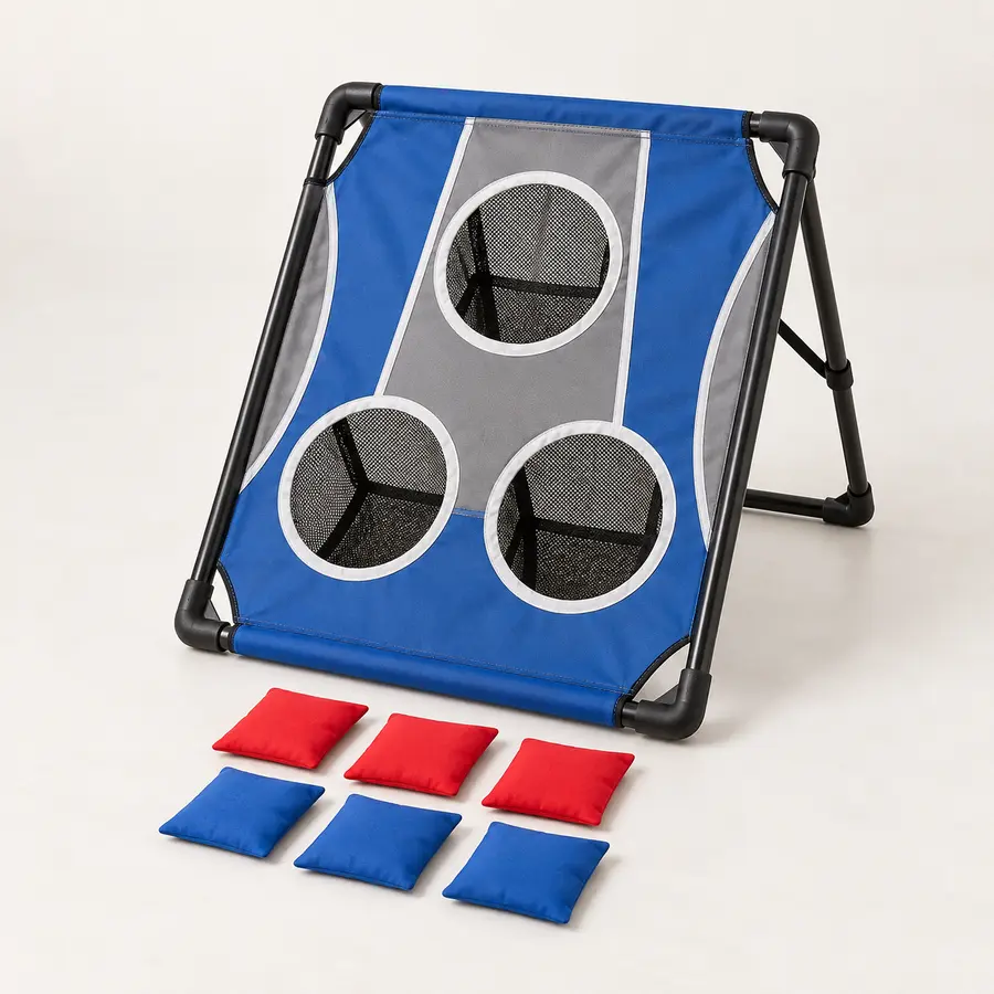 Folding bean bag toss game