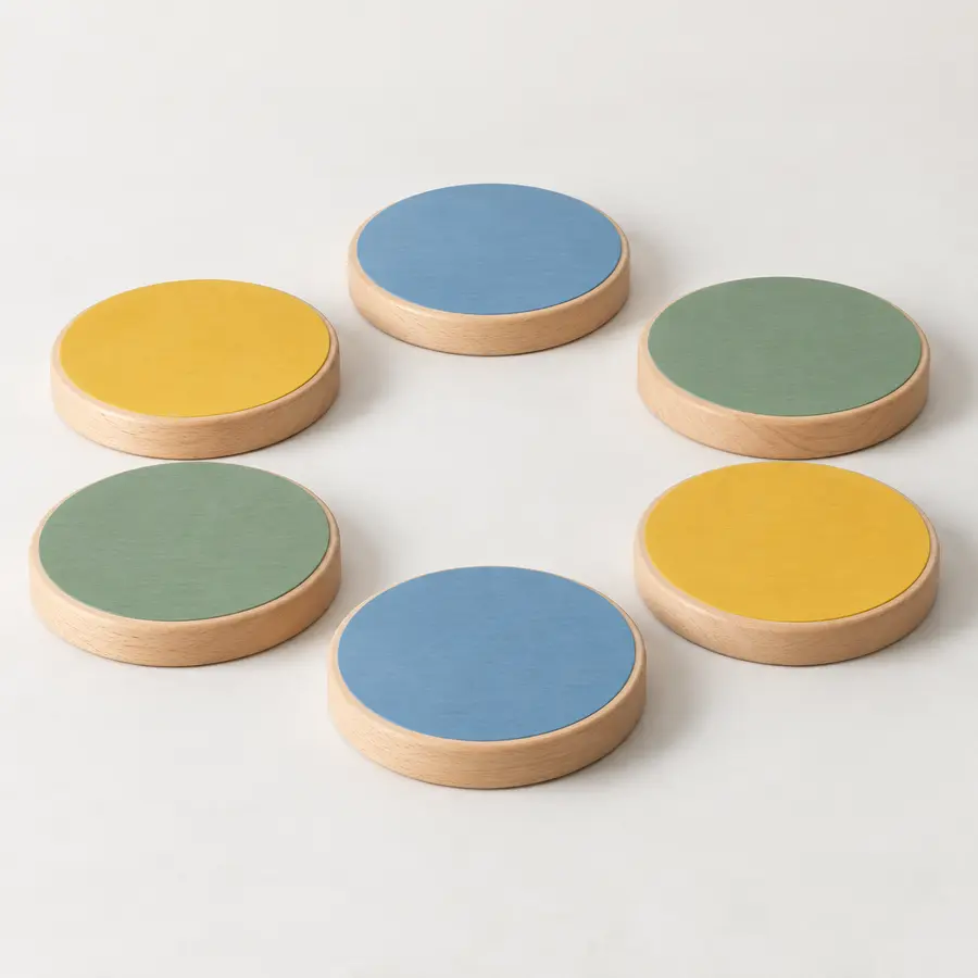 Wooden stepping tiles for children